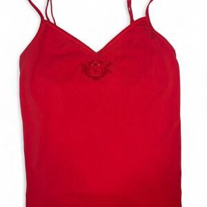 Victoria’s Secret Red Cami Top With Built in Bra Size Medium Y2K vibes